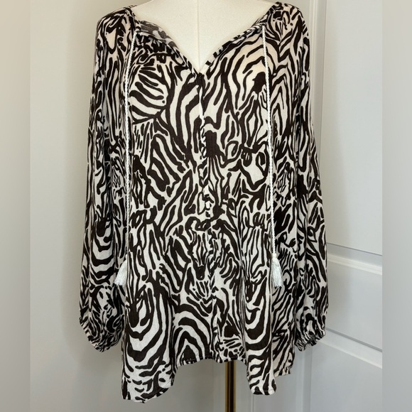 Lily Pulitzer Eleni Top Zebra Print - Picture 2 of 5